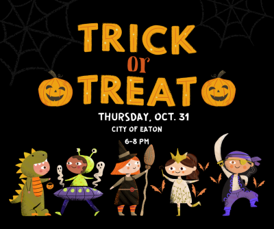 Trick or Treat image denoting Thursday, Oct. 31, from 6-8 p.m.